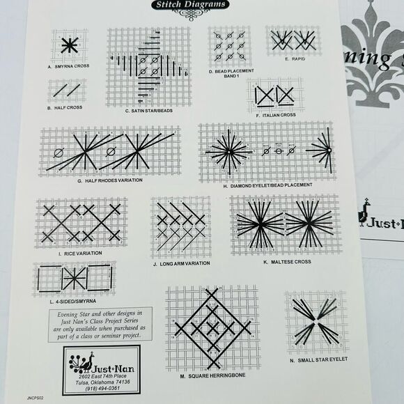 JUST NAN Evening Star Class Project Chart Stitch Diagram Cross Stitch Pattern - Picture 8 of 9